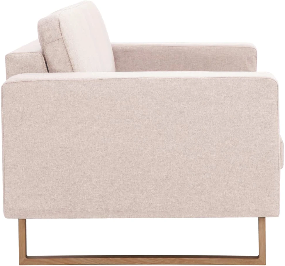 Dvivietė sofa, kreminės spalvos, audinys