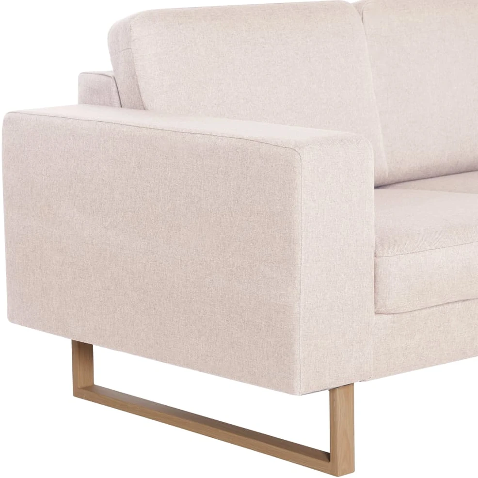 Dvivietė sofa, kreminės spalvos, audinys