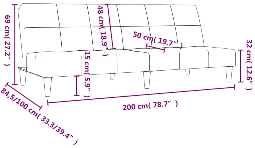 Dvivietė sofa-lova, audinys