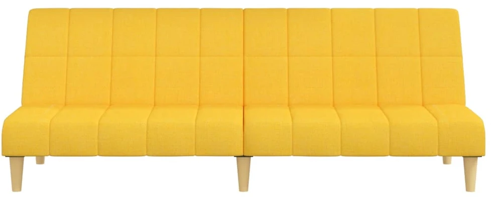 Dvivietė sofa-lova, geltonos spalvos, audinys