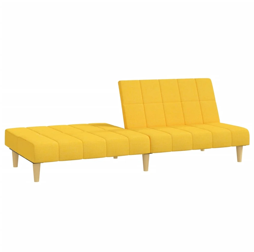 Dvivietė sofa-lova, geltonos spalvos, audinys
