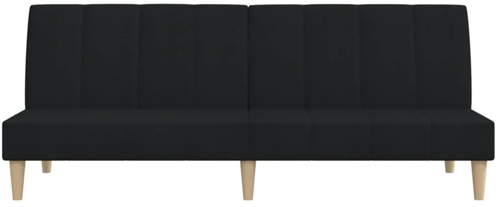 Dvivietė sofa-lova, juodos spalvos, audinys