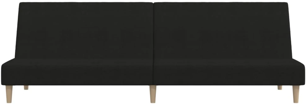 Dvivietė sofa-lova, juodos spalvos, audinys