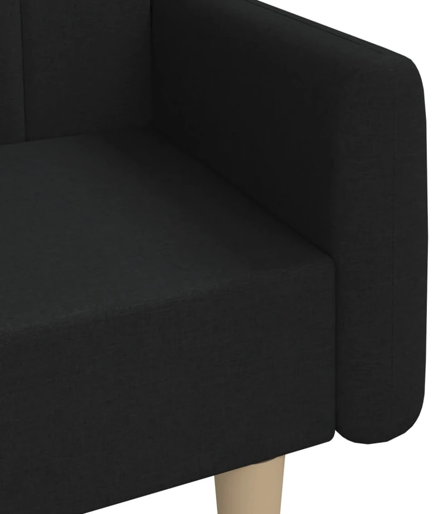 Dvivietė sofa-lova, juodos spalvos, audinys