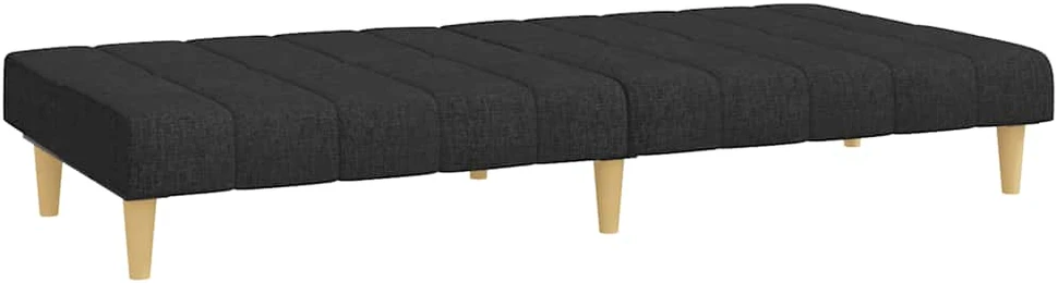 Dvivietė sofa-lova, juodos spalvos, audinys
