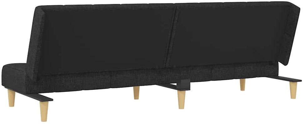 Dvivietė sofa-lova, juodos spalvos, audinys
