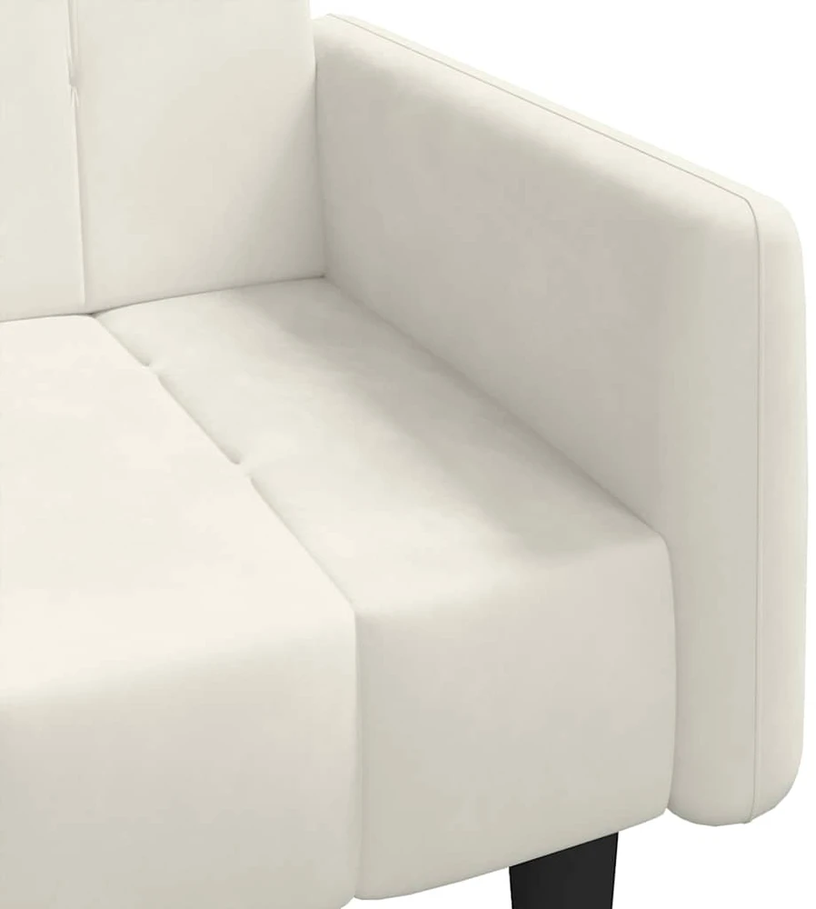 Dvivietė sofa-lova, kreminės spalvos, aksomas