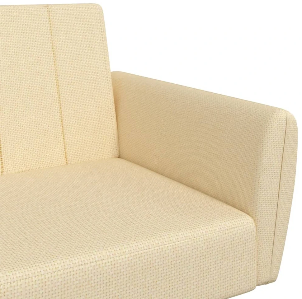 Dvivietė sofa-lova, kreminės spalvos, audinys