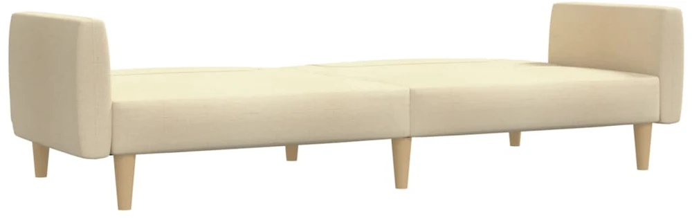 Dvivietė sofa-lova, kreminės spalvos, audinys
