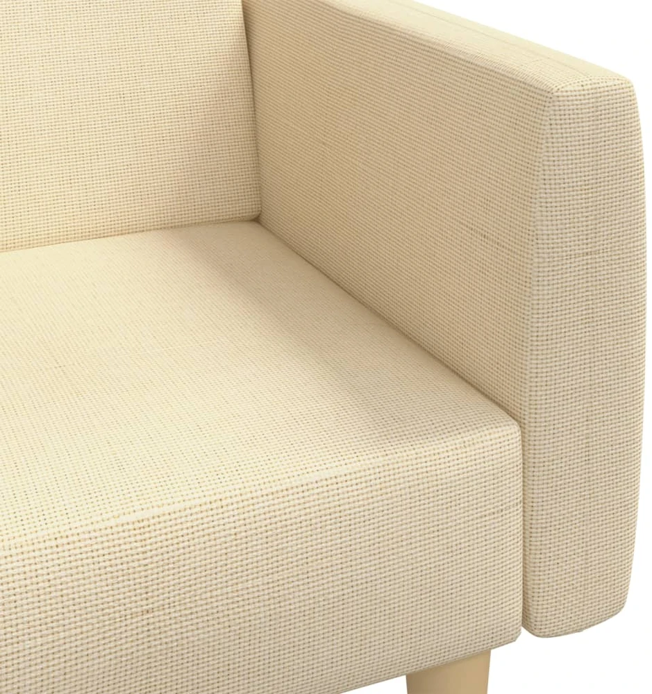 Dvivietė sofa-lova, kreminės spalvos, audinys