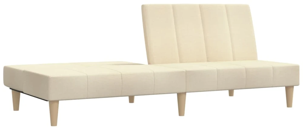 Dvivietė sofa-lova, kreminės spalvos, audinys