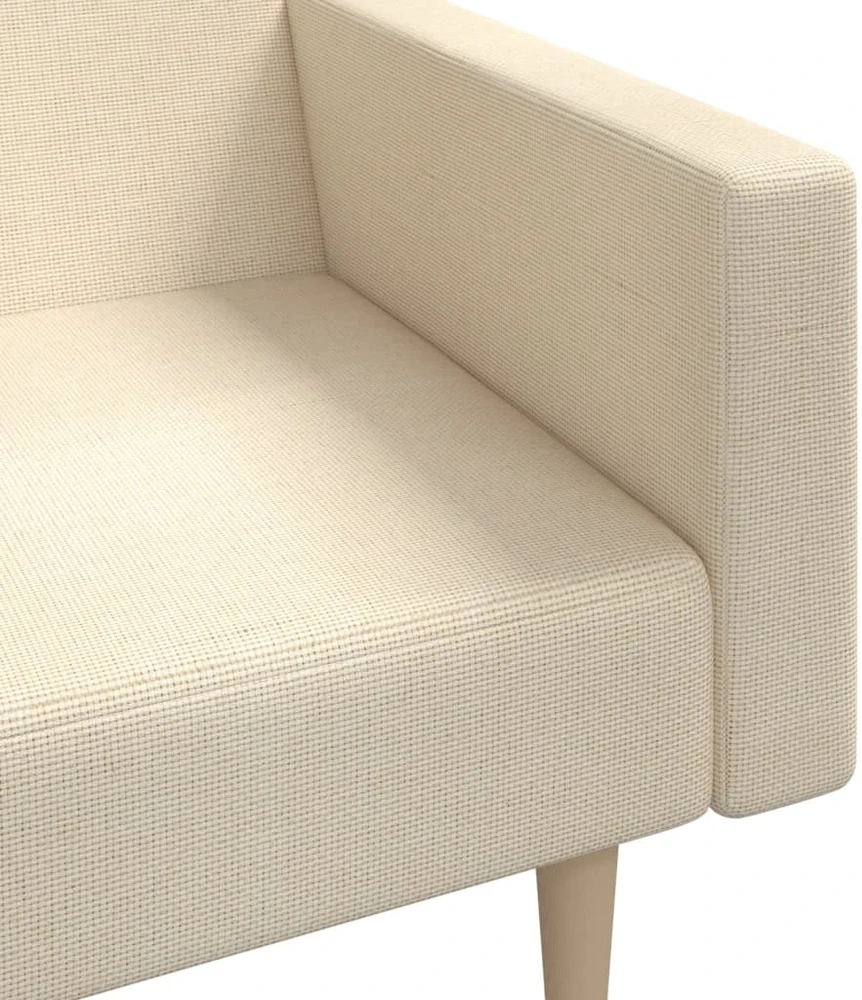 Dvivietė sofa-lova, kreminės spalvos, audinys