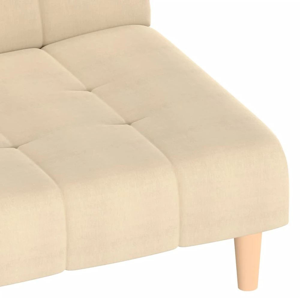 Dvivietė sofa-lova, kreminės spalvos, audinys