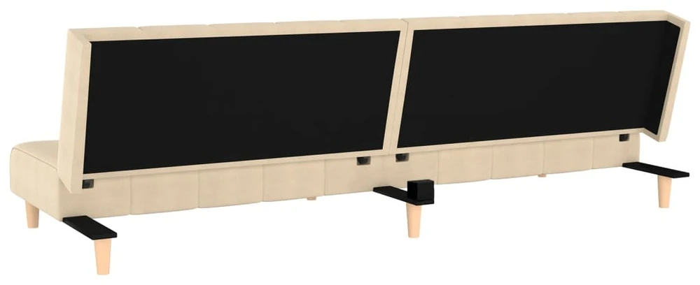 Dvivietė sofa-lova, kreminės spalvos, audinys