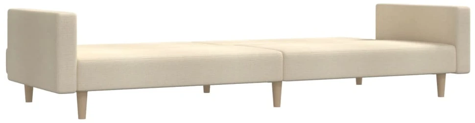 Dvivietė sofa-lova, kreminės spalvos, audinys