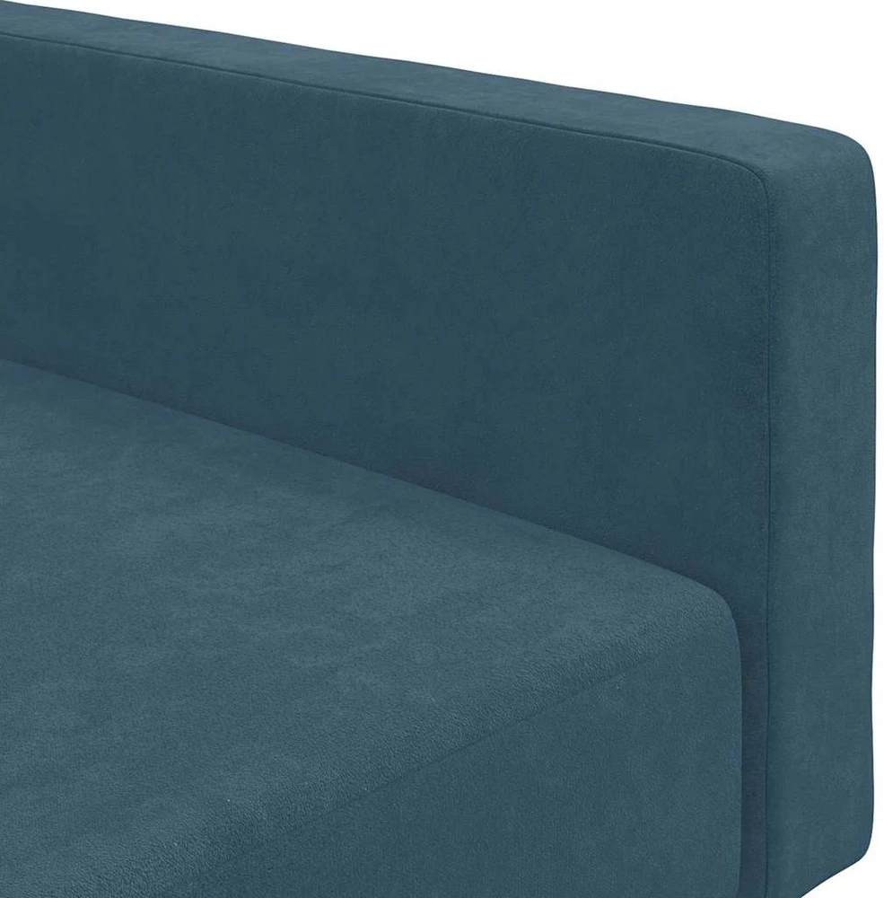 Dvivietė sofa-lova, mėlynos spalvos, aksomas