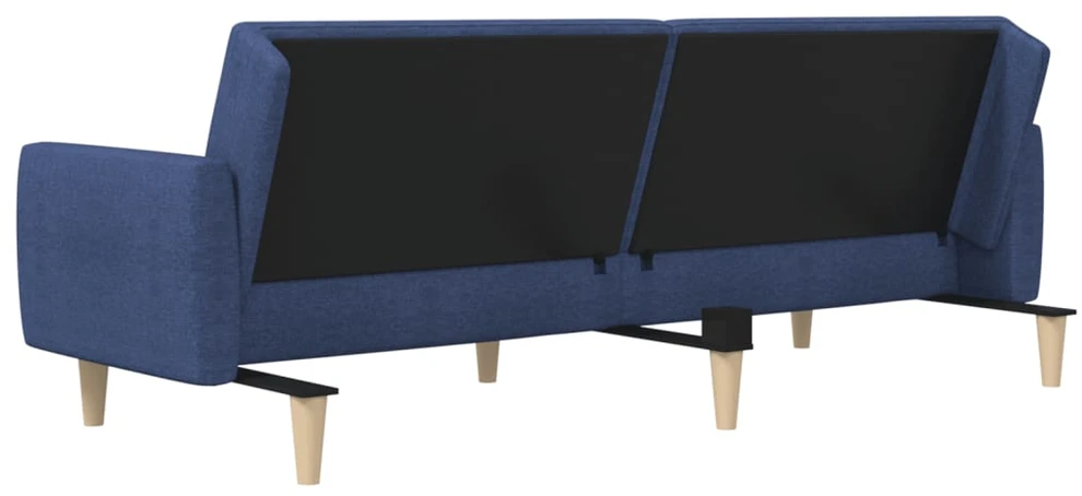 Dvivietė sofa-lova, mėlynos spalvos, audinys