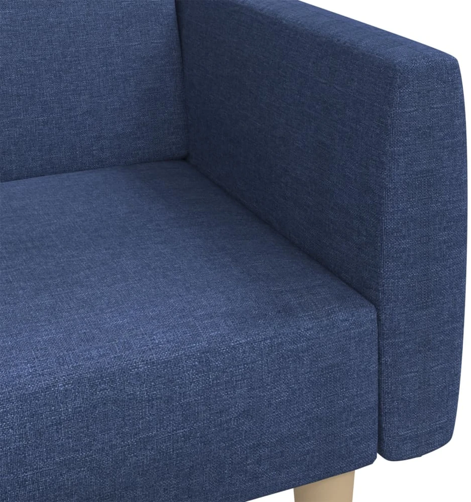Dvivietė sofa-lova, mėlynos spalvos, audinys