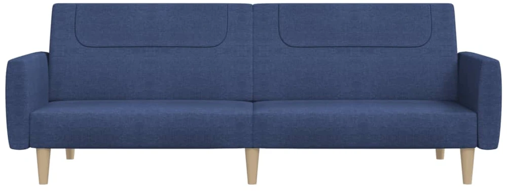 Dvivietė sofa-lova, mėlynos spalvos, audinys