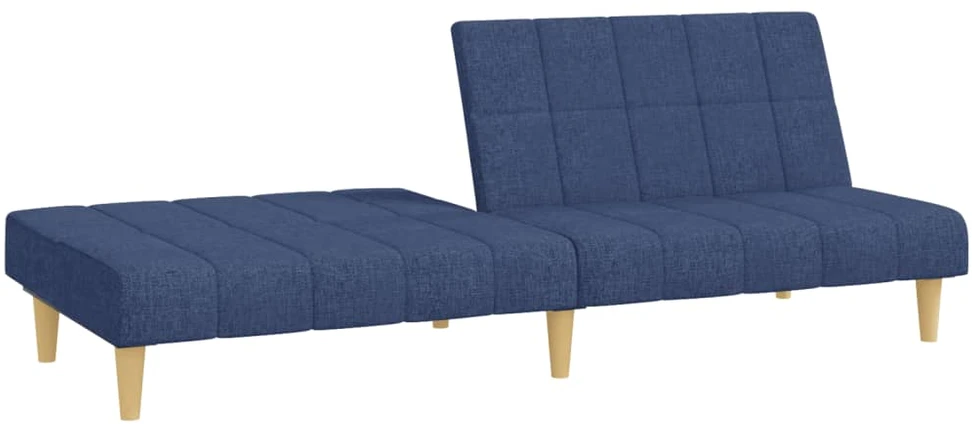 Dvivietė sofa-lova, mėlynos spalvos, audinys