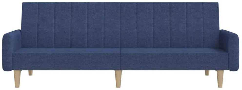 Dvivietė sofa-lova, mėlynos spalvos, audinys