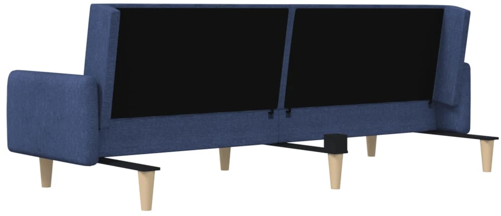 Dvivietė sofa-lova, mėlynos spalvos, audinys