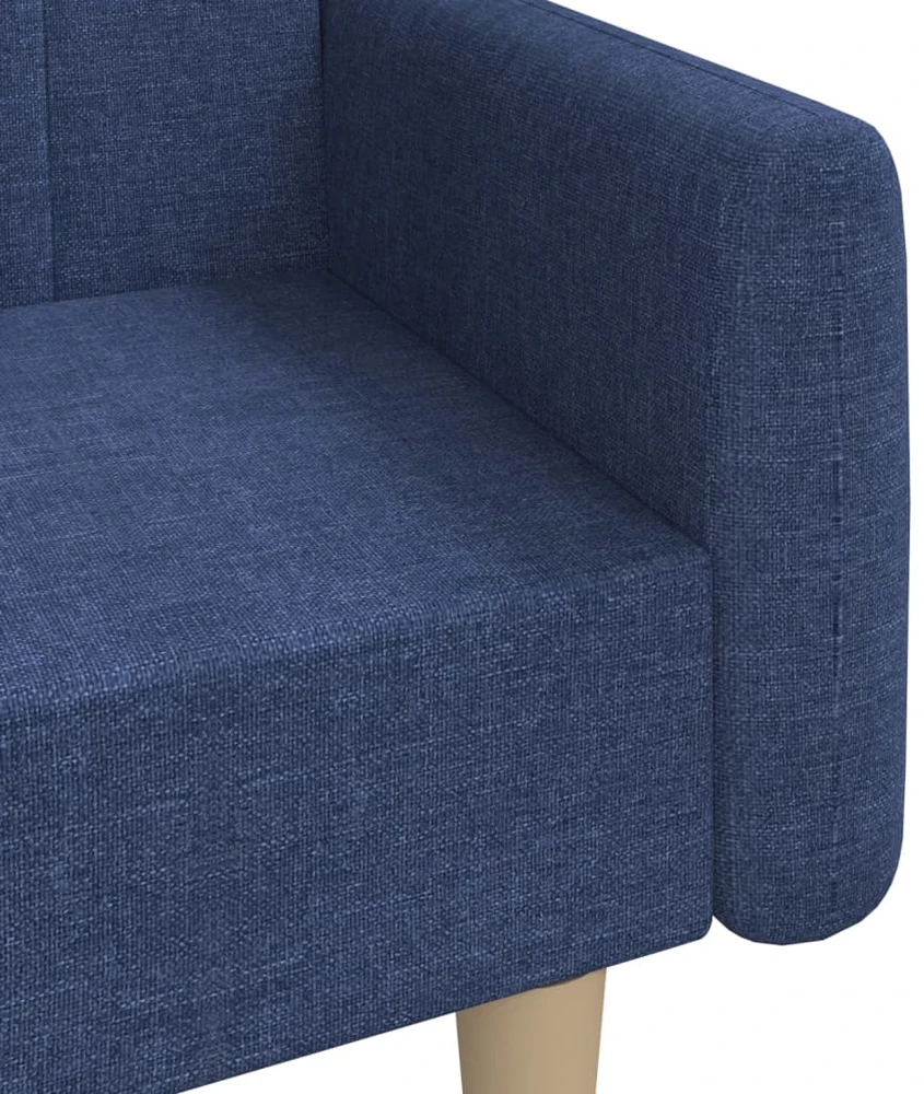 Dvivietė sofa-lova, mėlynos spalvos, audinys