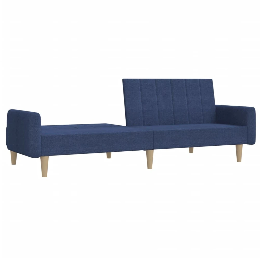 Dvivietė sofa-lova, mėlynos spalvos, audinys