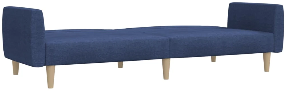 Dvivietė sofa-lova, mėlynos spalvos, audinys