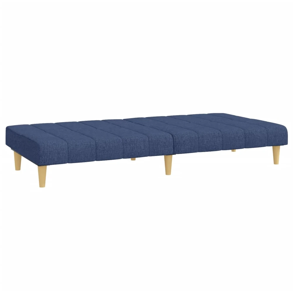 Dvivietė sofa-lova, mėlynos spalvos, audinys