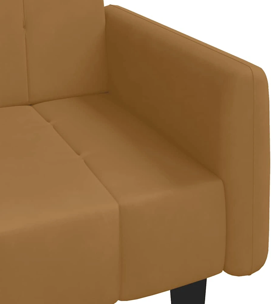 Dvivietė sofa-lova, rudos spalvos, aksomas