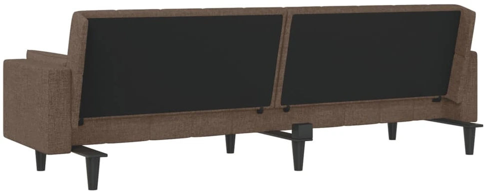 Dvivietė sofa-lova su dvejomis pagalvėmis, taupe, audinys