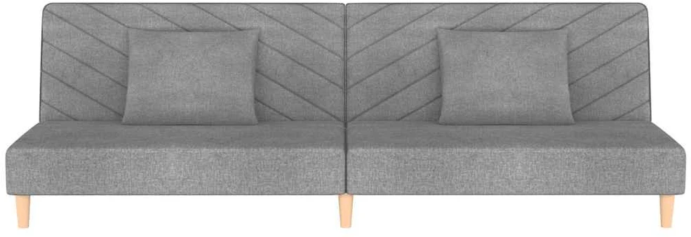 Dvivietė sofa-lova su dvejomis pagalvėmis, pilka, audinys