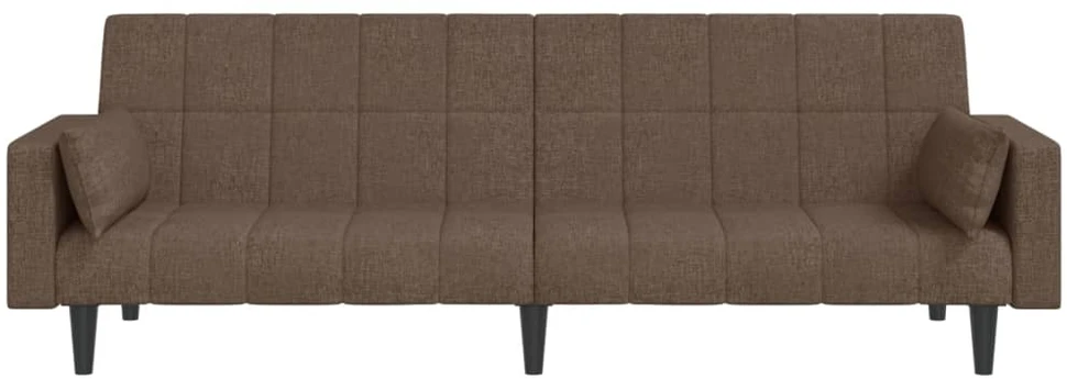 Dvivietė sofa-lova su dvejomis pagalvėmis, taupe, audinys