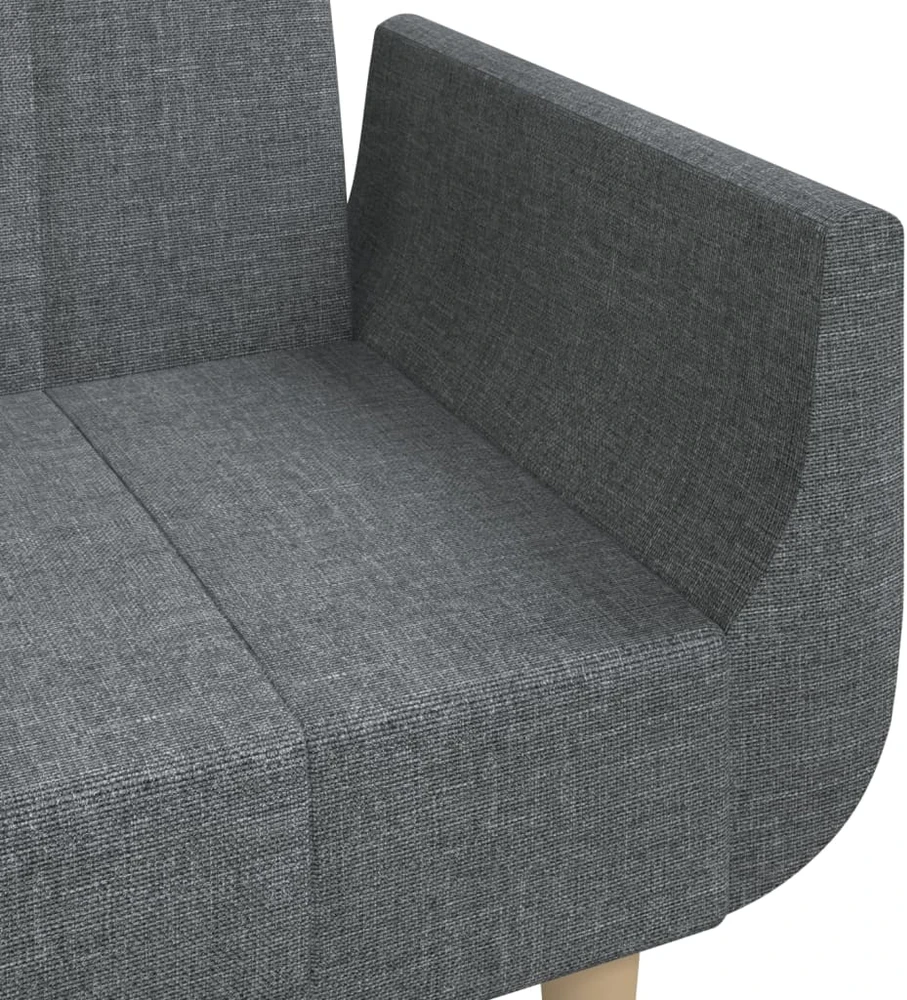 Dvivietė sofa-lova su dvejomis pagalvėmis, pilka, audinys
