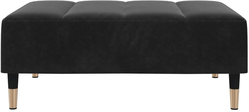 Dvivietė sofa-lova su pakoja, juodos spalvos, aksomas
