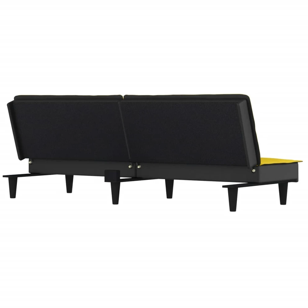 Dvivietė sofa-lova, šviesiai geltonos spalvos, audinys
