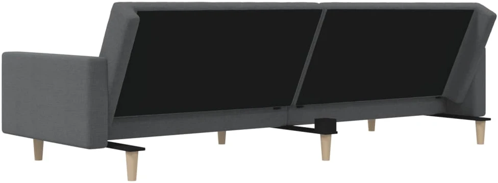 Dvivietė sofa-lova, šviesiai pilkos spalvos, audinys