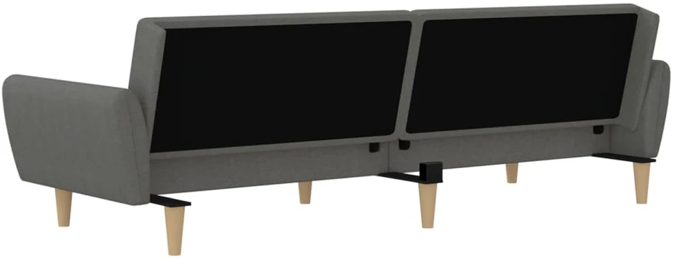 Dvivietė sofa-lova, šviesiai pilkos spalvos, audinys