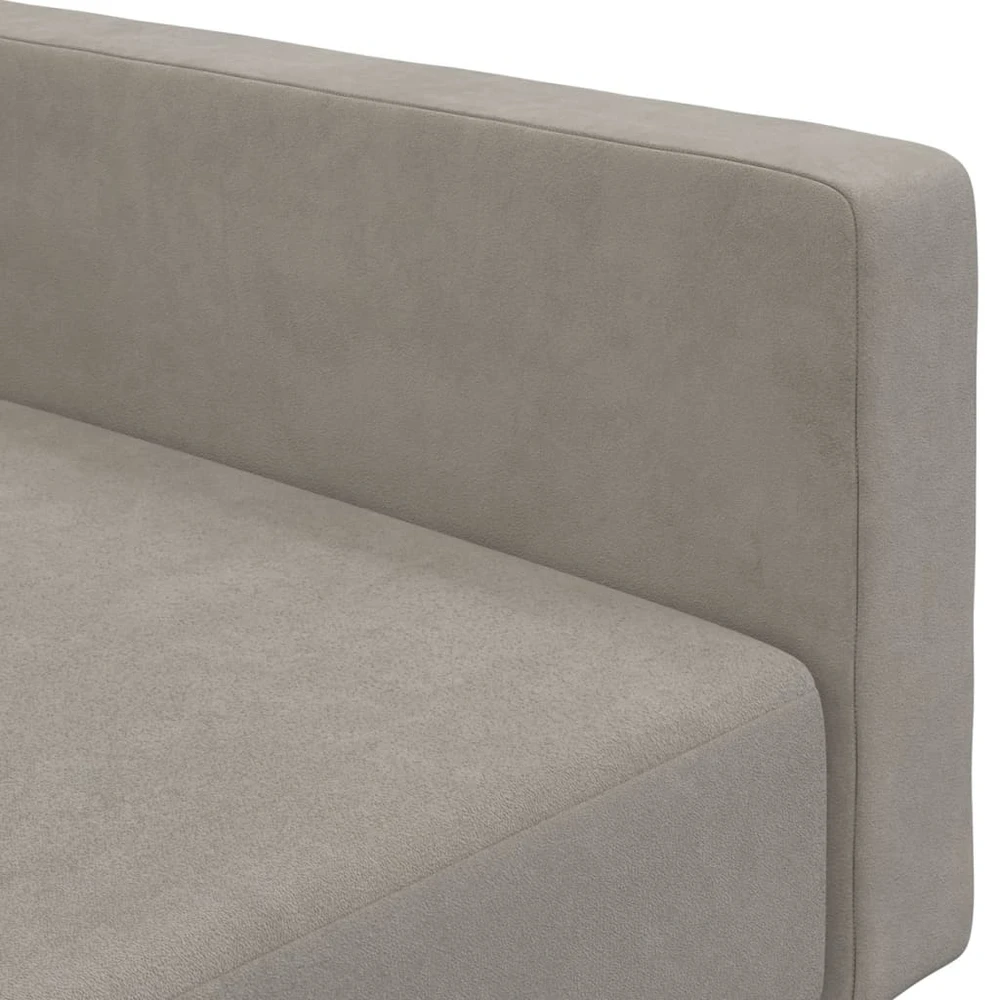 Dvivietė sofa-lova, šviesiai pilkos spalvos, aksomas