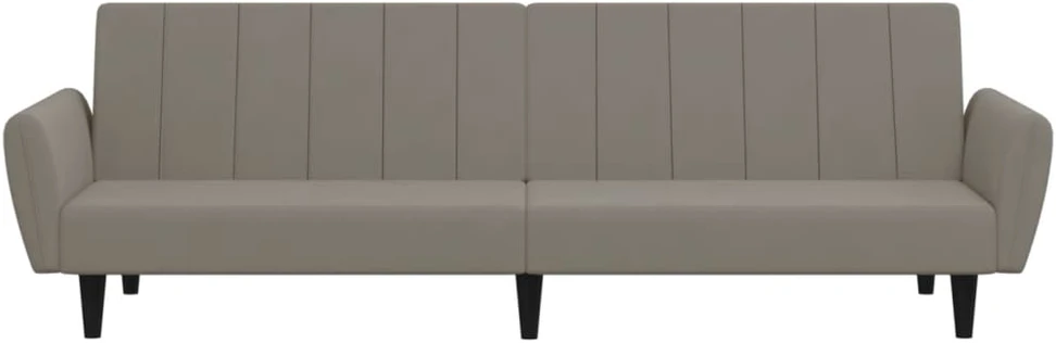 Dvivietė sofa-lova, šviesiai pilkos spalvos, aksomas