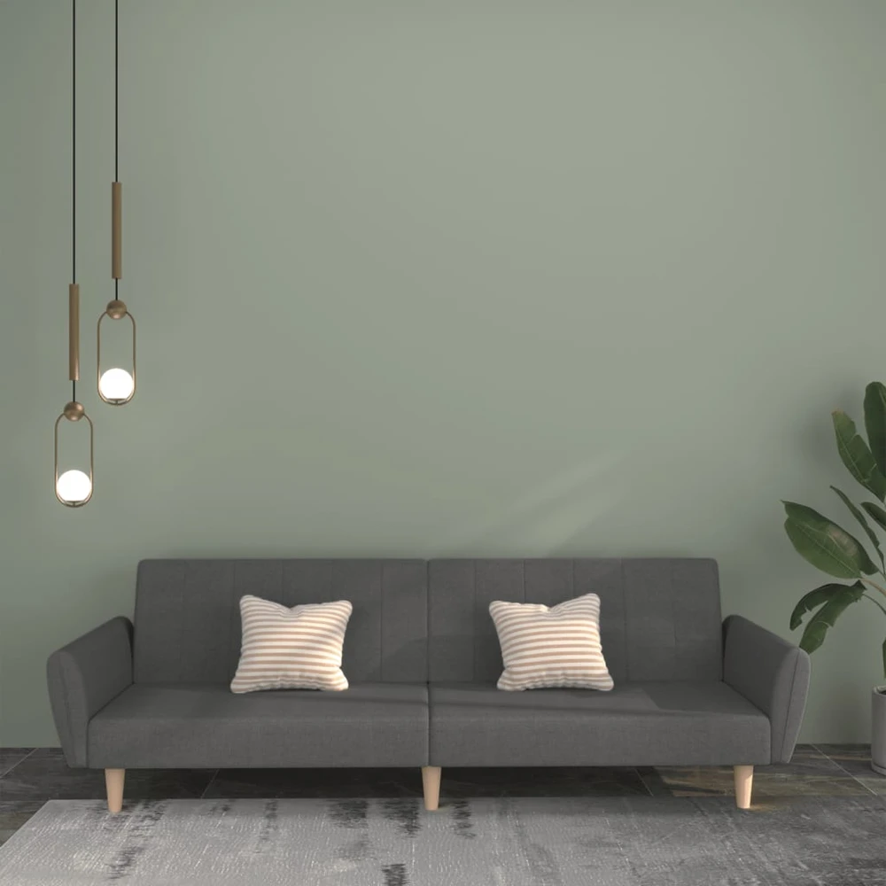 Dvivietė sofa-lova, šviesiai pilkos spalvos, audinys