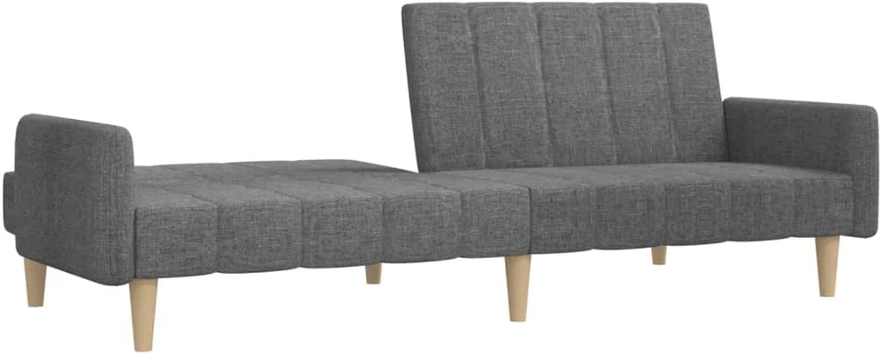 Dvivietė sofa-lova, šviesiai pilkos spalvos, audinys