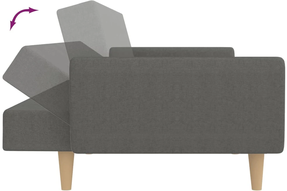 Dvivietė sofa-lova, šviesiai pilkos spalvos, audinys