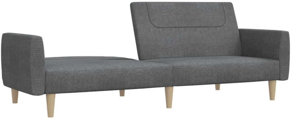 Dvivietė sofa-lova, šviesiai pilkos spalvos, audinys