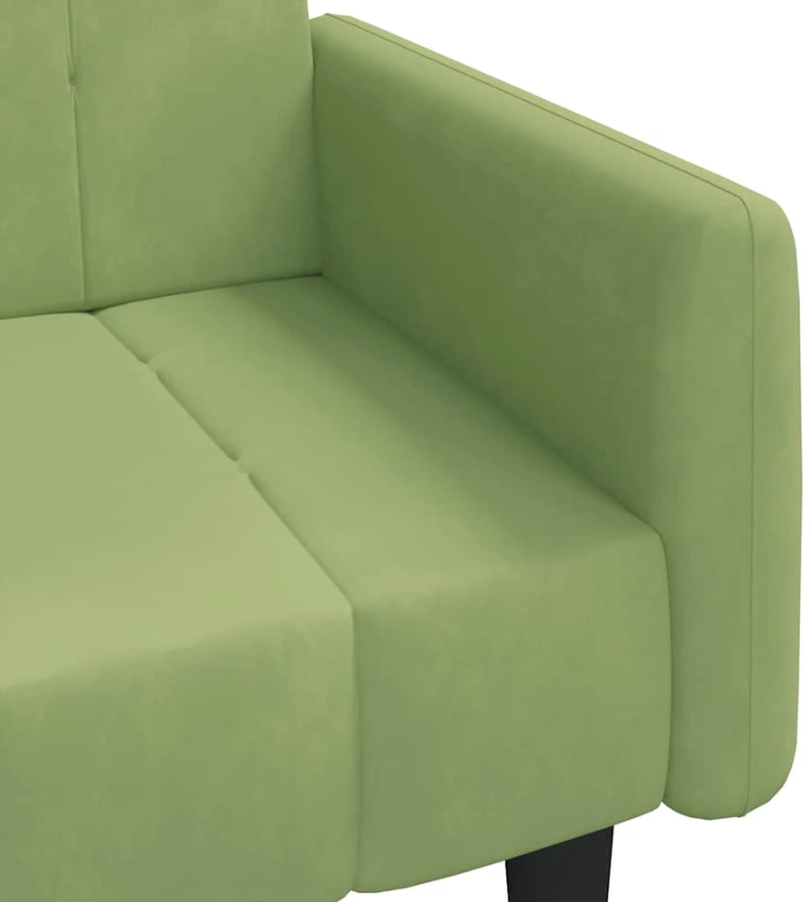 Dvivietė sofa-lova, šviesiai žalios spalvos, aksomas