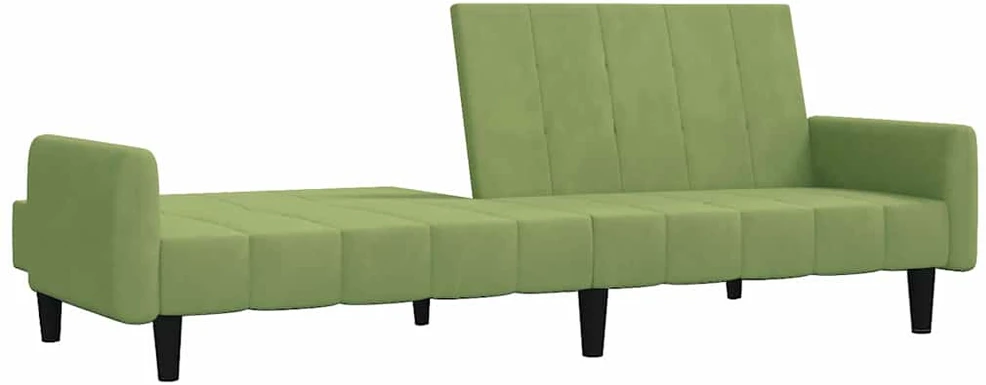 Dvivietė sofa-lova, šviesiai žalios spalvos, aksomas