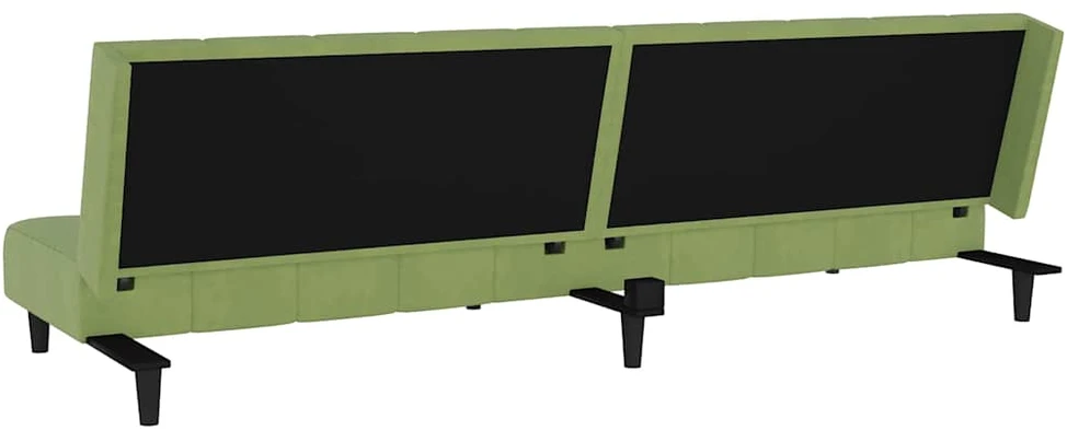 Dvivietė sofa-lova, šviesiai žalios spalvos, aksomas