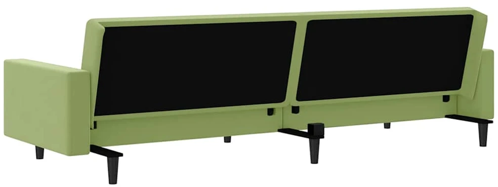 Dvivietė sofa-lova, šviesiai žalios spalvos, aksomas