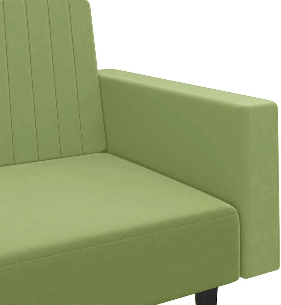 Dvivietė sofa-lova, šviesiai žalios spalvos, aksomas